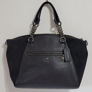 Coach Shoulder Bag Black Suede and Leather Style E1757-20166